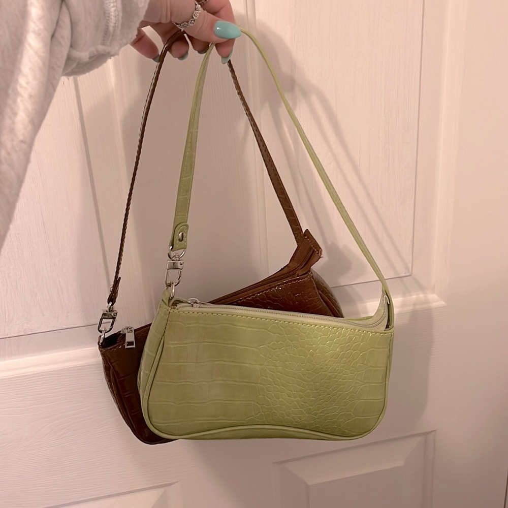 Green and Brown Shein shoulder purses (both included)